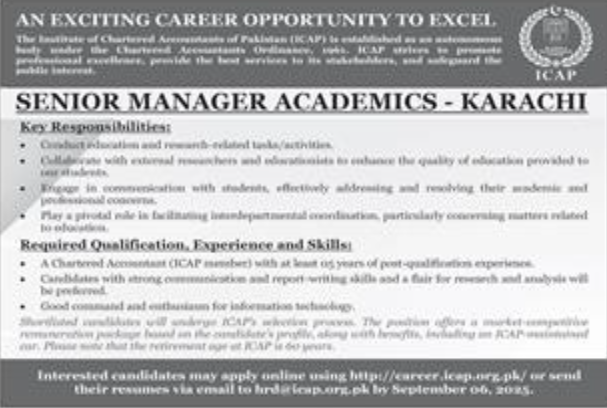 Institute Of Chartered Accountants ICAP Apply Jobs 2025